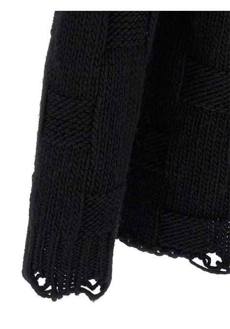 Black crew-neck distressed sweater Golden goose - men GOLDEN GOOSE | GMP01338P00210890100
